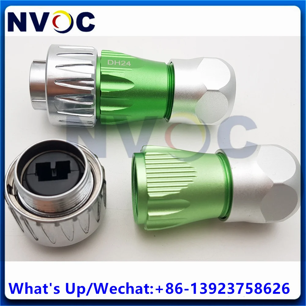 DH24 2-Core الألياف البصرية 1M التصحيح الحبل ، DH24-LC إشارة موصل مقاوم للماء الطيران التوصيل دوبلكس LCUPC الألياف البصرية التوصيل للغرفة