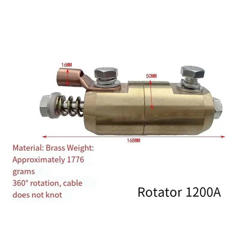 Plasma For MIG TIG Welding 1200A Ground Clamp Adapter 360 Degree Rotating Brass Earth Connector