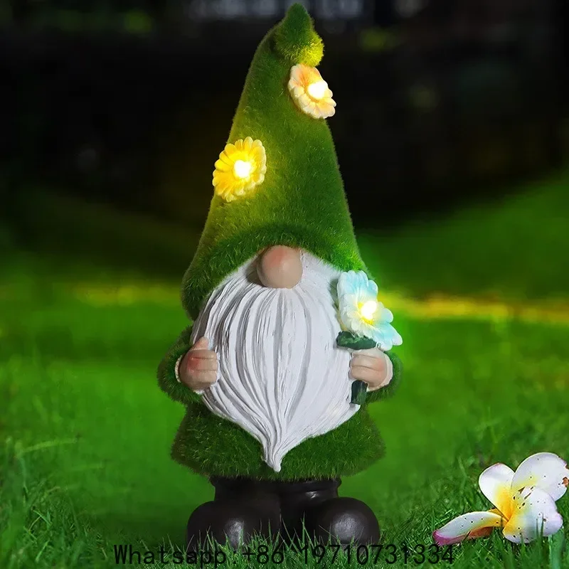 

Solar Fairy Garden Light American Decor Villa Ornament Outdoor Resin Art Flocked New
