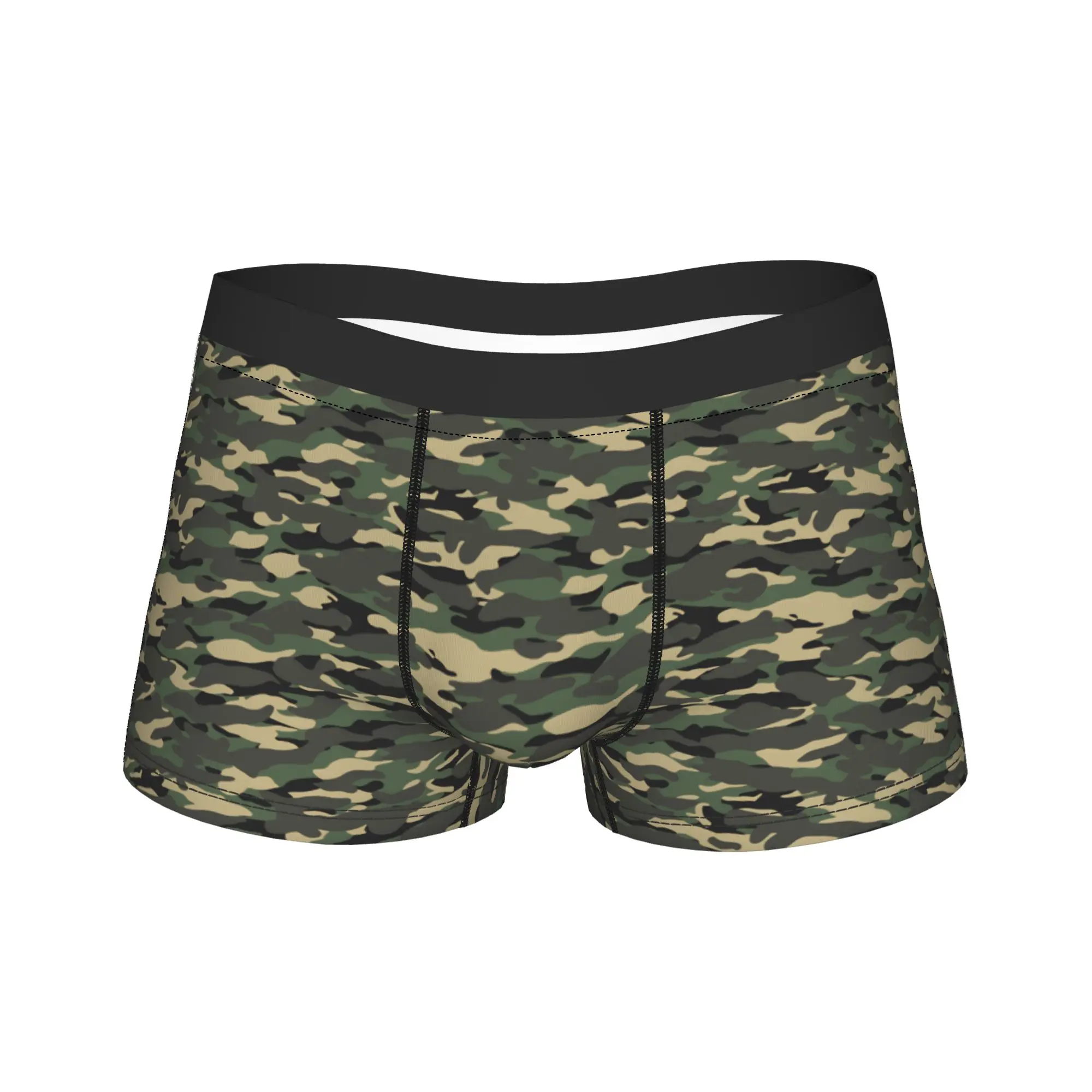 Camo Style Black Orange Camouflage Underwear  Men Shorts Briefs Soft Trend Boxershorts Hot Sale Pattern Large Size Panties