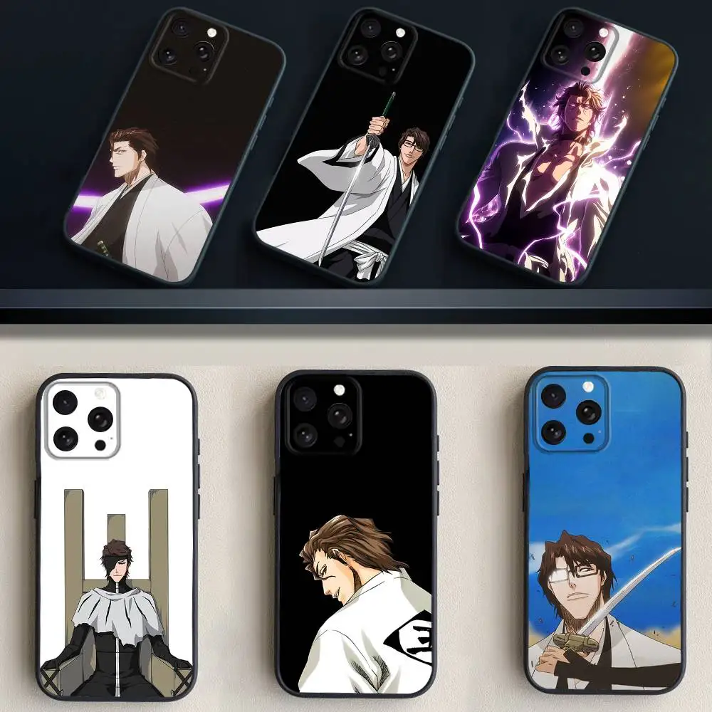 

Hot A-Aizen S-Sousuke Anime Phone Case For iPhone 16,15,14,13,12,11 Plus,Pro Max,XS,X,XR,SE,Mini,8,7,Soft Silicone Black Cover