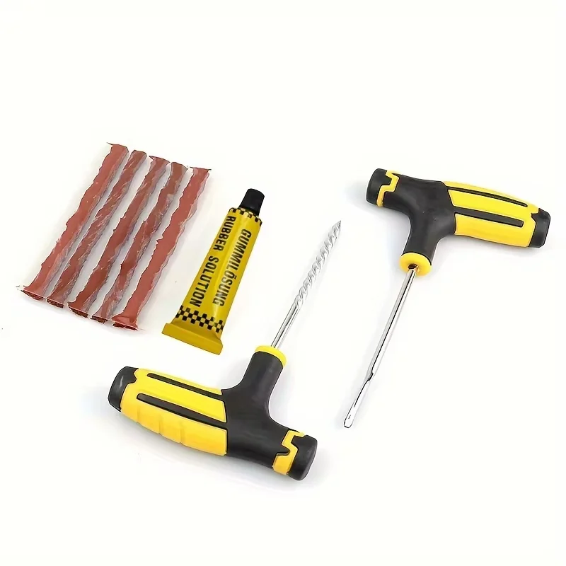 Universal Car Bike Tubeless Tire Repair Kit Rubber Strips Emergency Puncture Set for Mountain Road Bike Auto Accessories