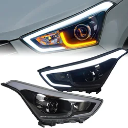 Headlight For Creta IX25 2014-2018 Car автомобильные товары LED DRL Hella Xenon Lens Hella Hid H7 Car Accessories