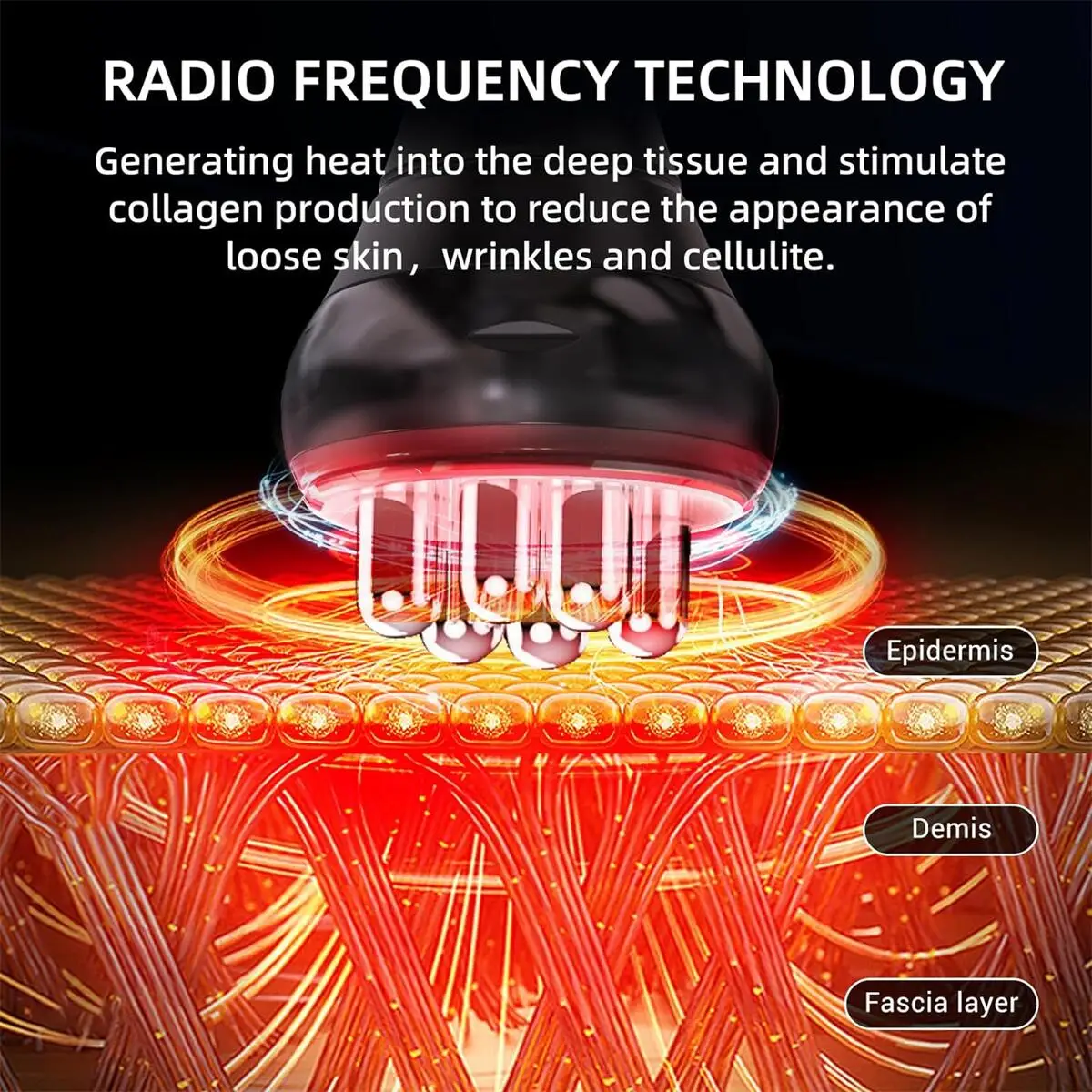 Mejora de la apariencia del dispositivo de celulitis Masajeador de celulitis Radiofrecuencia, uso doméstico