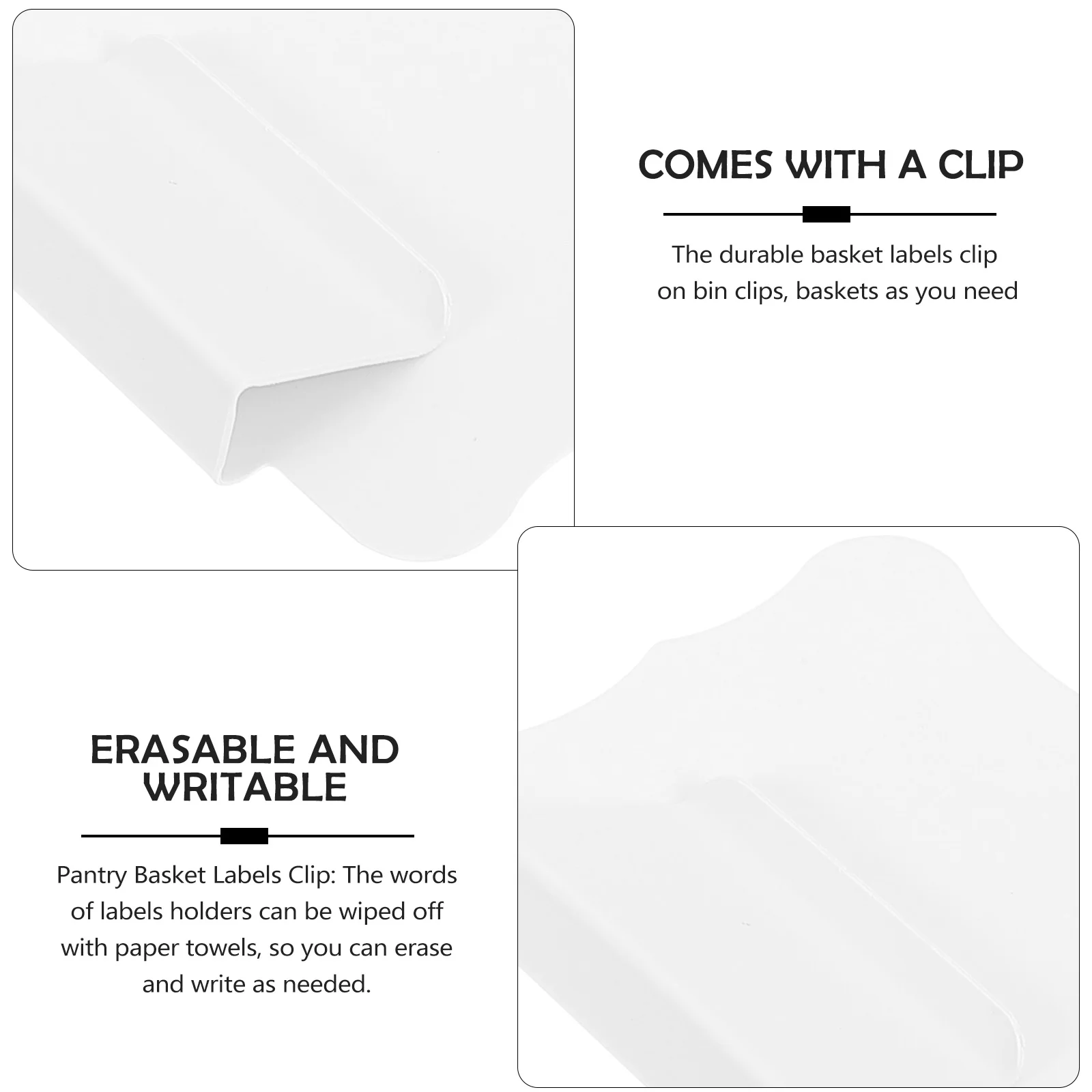 10 Pcs Bins Hanging Label Holder Price Tag Clip The Sign Promotional Labels Removable PVC Tags Re-writable White Storage