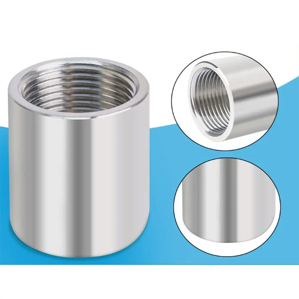 304 Stainless Steel Threaded Pipe Coupling Adapter for Water Supply Gas Line and HVAC Installation 1/8 to 1 Inch Sizes