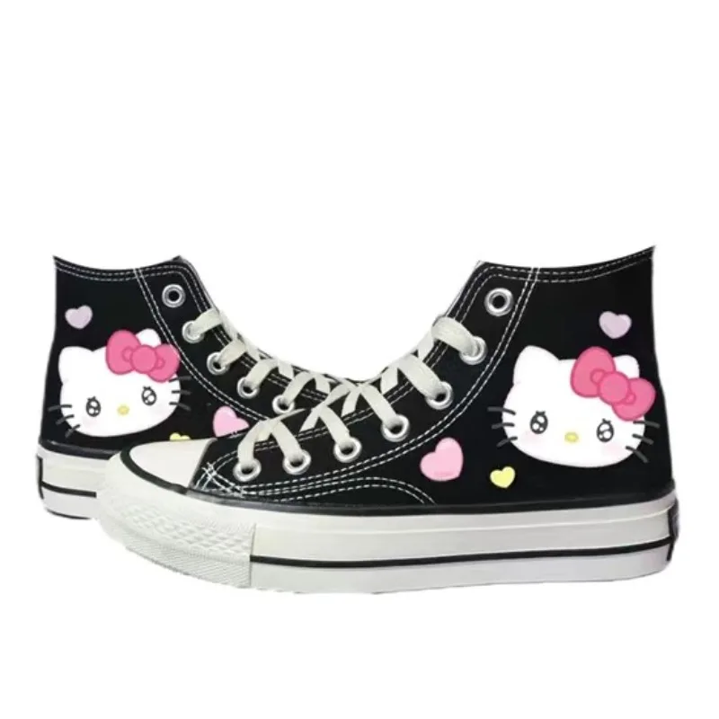 Sanrio Hello Kitty Print Korean Version High Top Canvas Shoes Lolita Cartoon Boys and Girls Student Casual Shoes Kids Sneakers