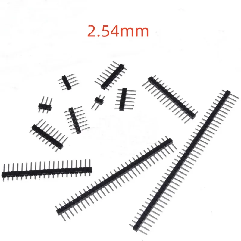 4-100pcs Single Row Pin Header spacing：2.54MM 1*2/3/4/5/7/8/16/18/10/30/20/40P Copper Pin Header contact pin gold-plating New