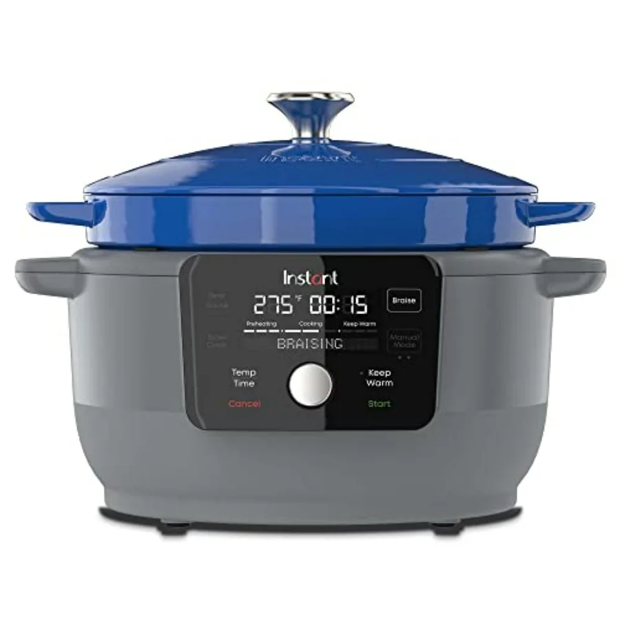 

Instant Electric Round Dutch Oven 6Quart 1500W From the Makers of 5in1: Braise Slow Cook Sear Saute Cooking Pan Food Warmer Ena