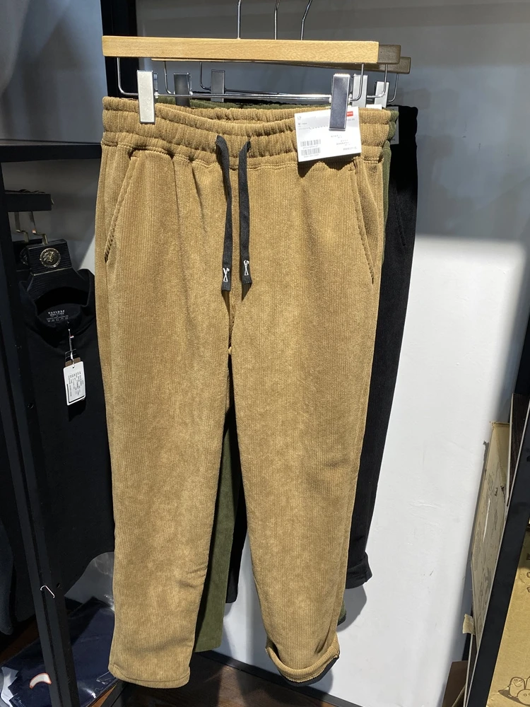 

Thiened Corduroy Straight Leg Casual Pants Youthful Vitali Sle Autumn Season Faionable Loose Fit Long Trousers