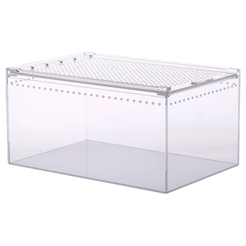 

Leak-proof Reptile Box Large Space Easy Feeding Transparent Breeding Container Safe Cover Suitable Turtle Spiders Snakes