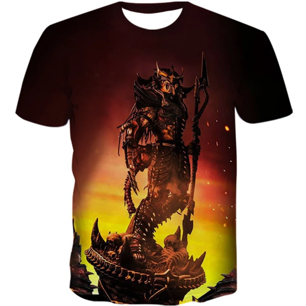 Creative Horror Design Predator 3D Printing Summer Fashion Leisure Cool Personality Street Style Short Sleeve image 6
