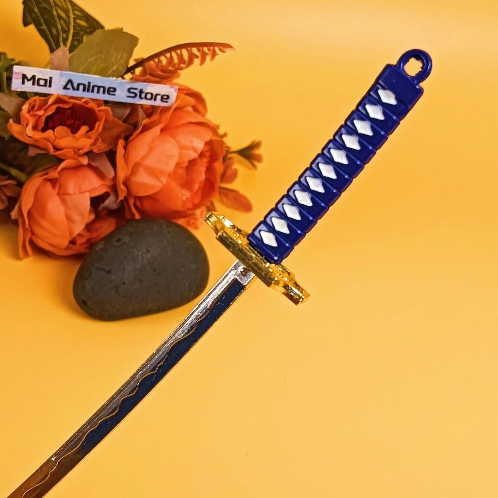 6in metal roronoa zoro katana tamanho real japonês katana espada falsa aço original samurai sabre anime zoro ninja faca brinquedo presente