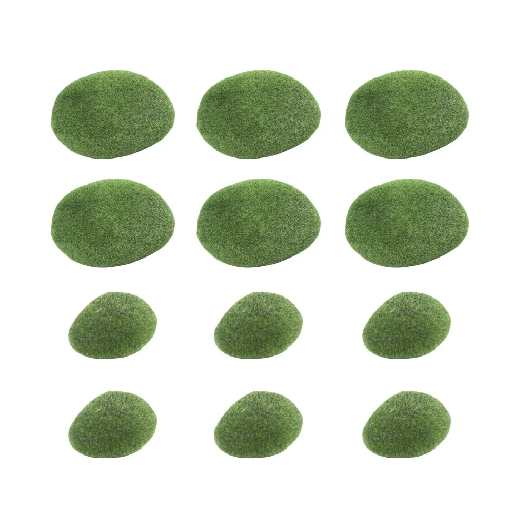 

20 Pcs Flocking Stones Cover Decorate Green Moss Ball Bansai Decoration Imitation Rock