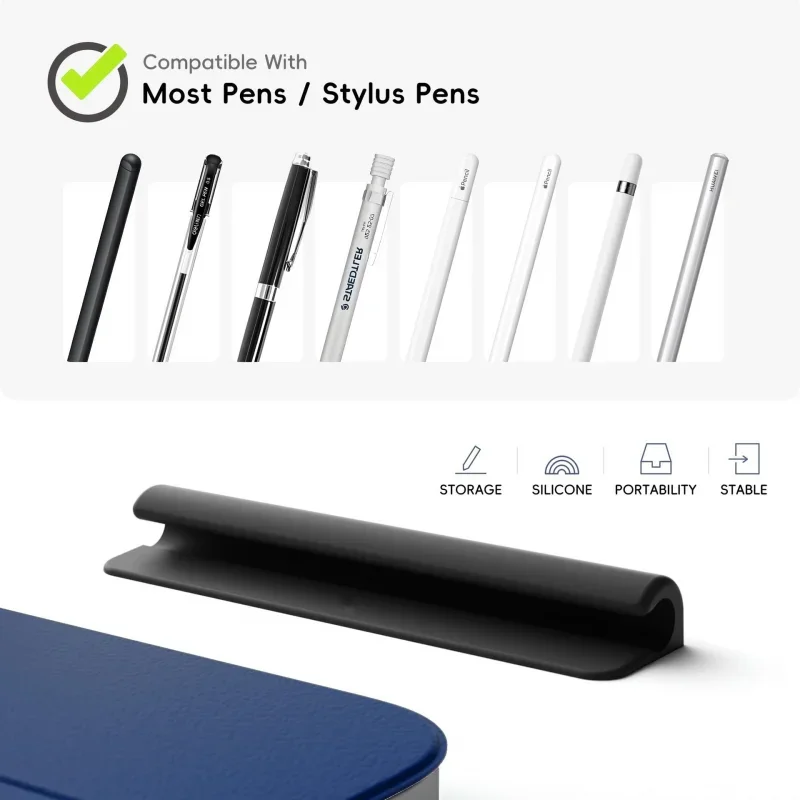

Portable Tablet Pen Bag Case for iPad Touchscreen Pen Stylus Pencil with Self-Adhesive Silicone Protective Sleeve Anti Loss Clip