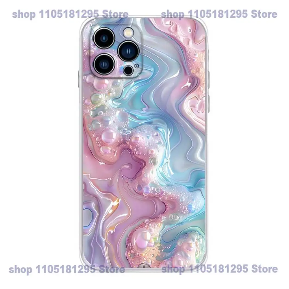 虹色ホログラフィック調のiPhoneケース（iPhone 17、16、15、14、13、12、11 Plus、Pro、Max、XR、Plus、E、Mini対応）透明ソフトカバー