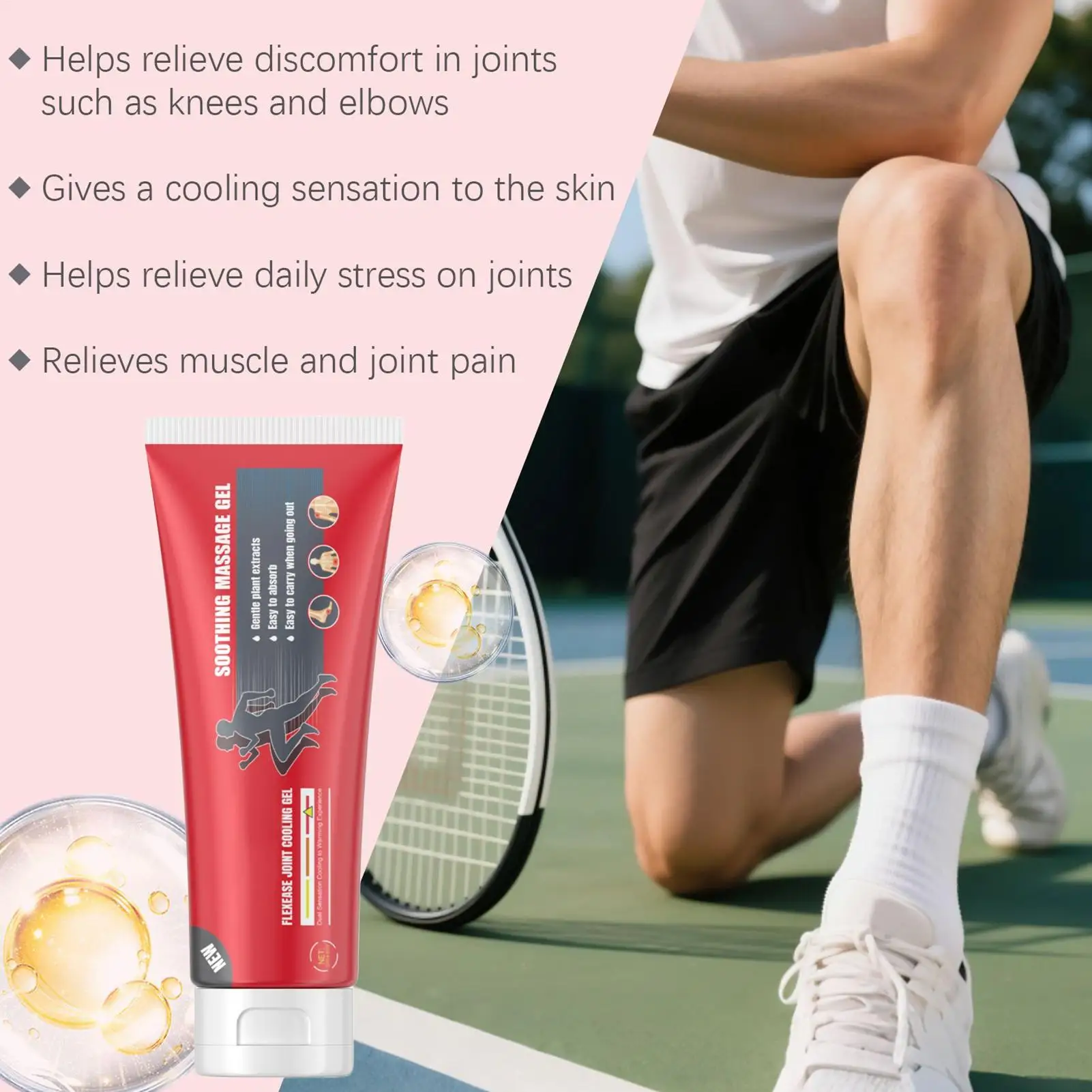 Joint Gel 100ml Natural Back Massage Lotion Muscle Soothing Gel Portable for Men Women Elderly Individuals Travel Outdoor Hikers