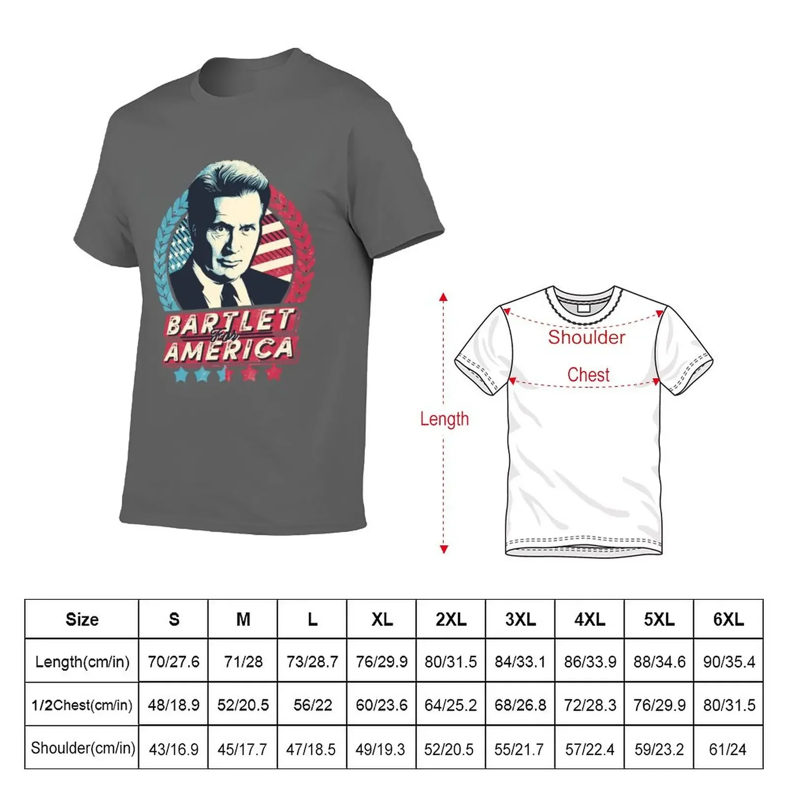 Bartlet For America T-Shirt vintage clothes sublime anime clothes mens t shirts