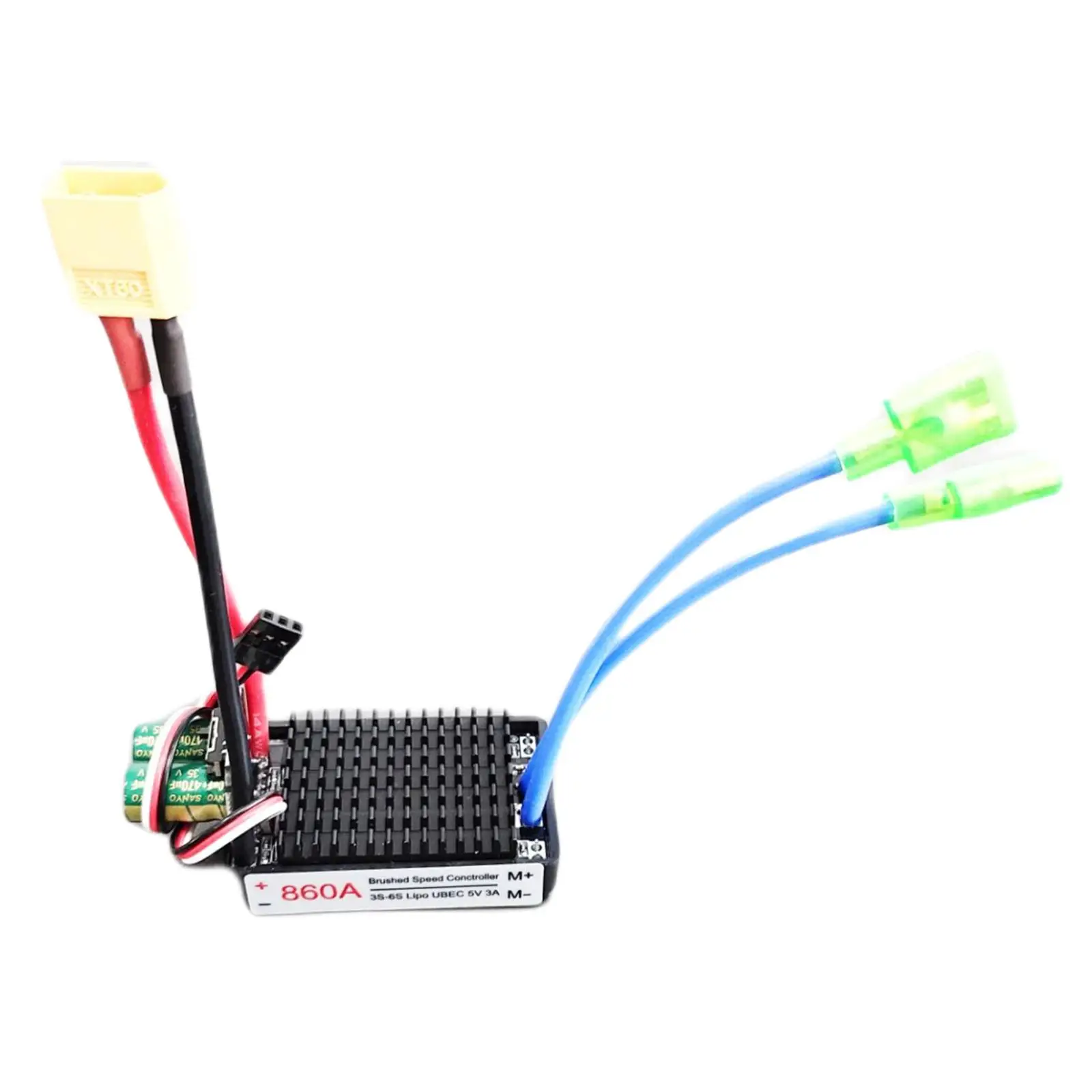 Bidirectional RC ESC Replacement High Voltage Waterproof 860A 12V-24V Brush ESC for RC Tank Boat Car Vehicle