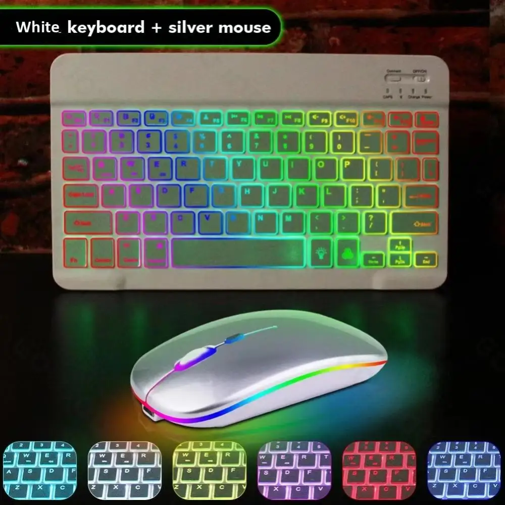 Wireless Keyboard Professional Rgb Multi-device Compatibility Ultra-thin For Smartphone Tablet Laptop Keyboard Mouse Portable