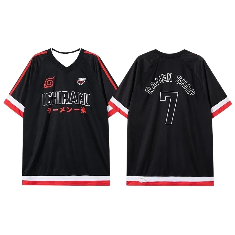 2026 New Naruto Ichiraku Ramen Theme Jersey Quick-drying and Breathable Short-sleeved T-shirt Anime Peripheral Sports Top Unisex
