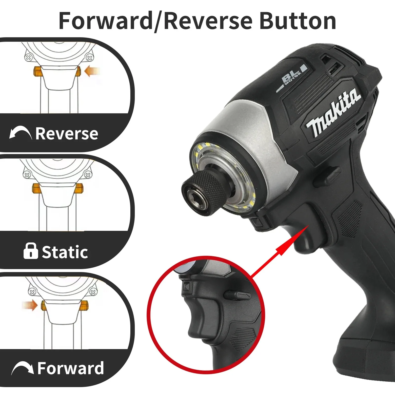 Makita DTD173 18V 180Nm Black Brushless Electric Screwdriver Multicolor DIY Home Improvement T-Mode Wood Bolt Driver view 4