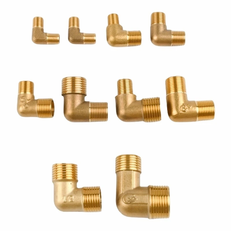 1/8 1/4 3/8 1/2 3/4 1 Brass Male Thread Elbow Connector 90 Deg Brass Elbow Pipe Fitting Connector Coupler For Water Fuel Copper