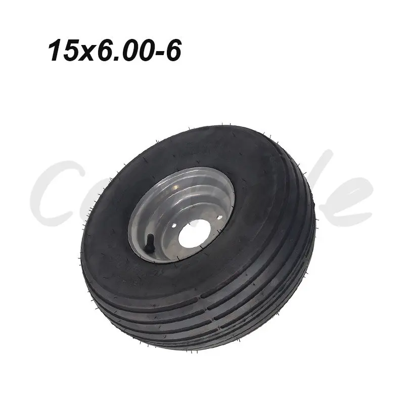 the Tire Size 15x6.00-6 Inch  Bearing Wheel Bore 25mm for Lawn Mower Baler   Machinery Trailer Load Accessories