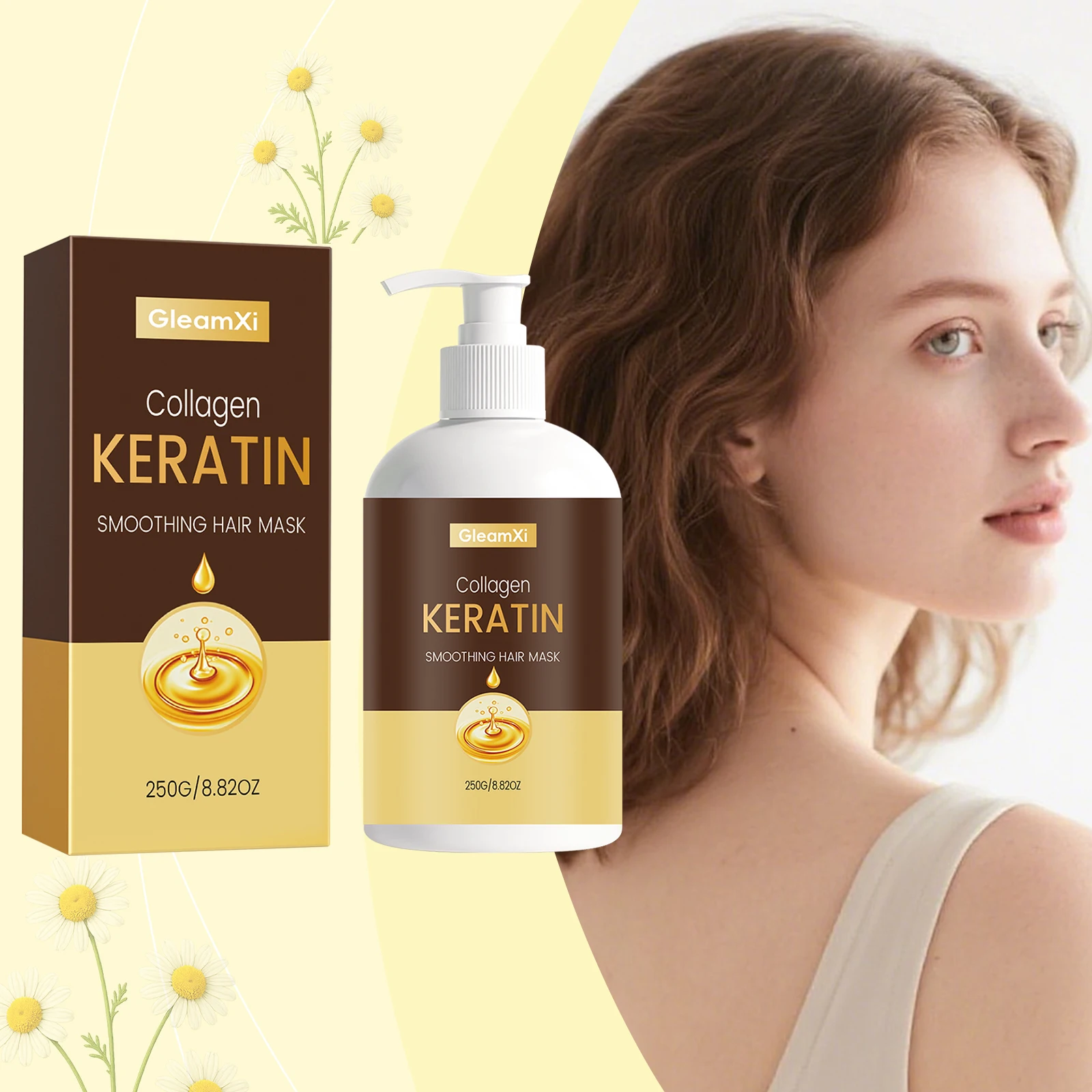 250g Collagen Hair Mask, Gentle, Soft and Smooth Hair Replenishes Hair Withnutrients, Maintaining Its Softness and Moisture