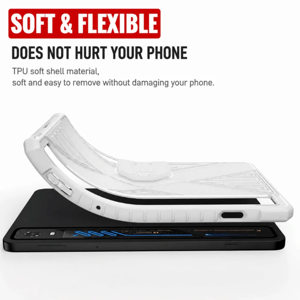 TPU Tablet Case Soft with Kickstand Protective Cover Anti-Scratch Shockproof Gaming Tablet Shell for Nubia RedMagic 5 Pro