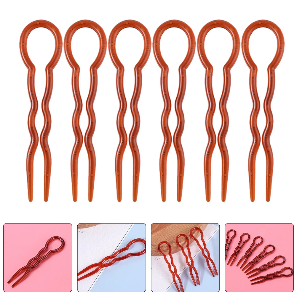 

24pcs U Shape Forks Hairpins Lightweight Women Girls Hair Accessories Styling Tools Plastic Bridegroom Stick Hair Care