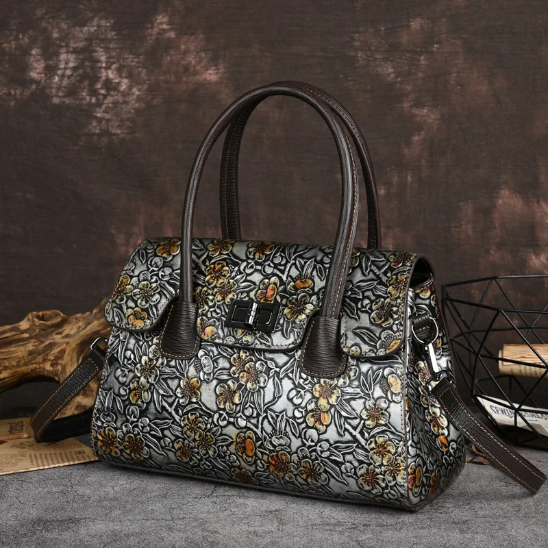 Fashion Genuine Leather Women's Handbag Vintage Cow Leather Shoulder Crossbody Bag Luxuy Female Tote Bag
