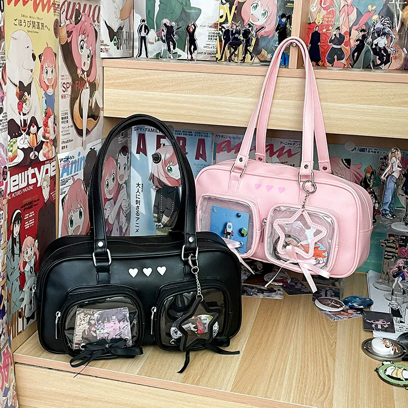 

Original Japanese Sle Lolita Cute Handbag orm Bag for Comic Conferences PU Underarm oulder Bag Small Square ape