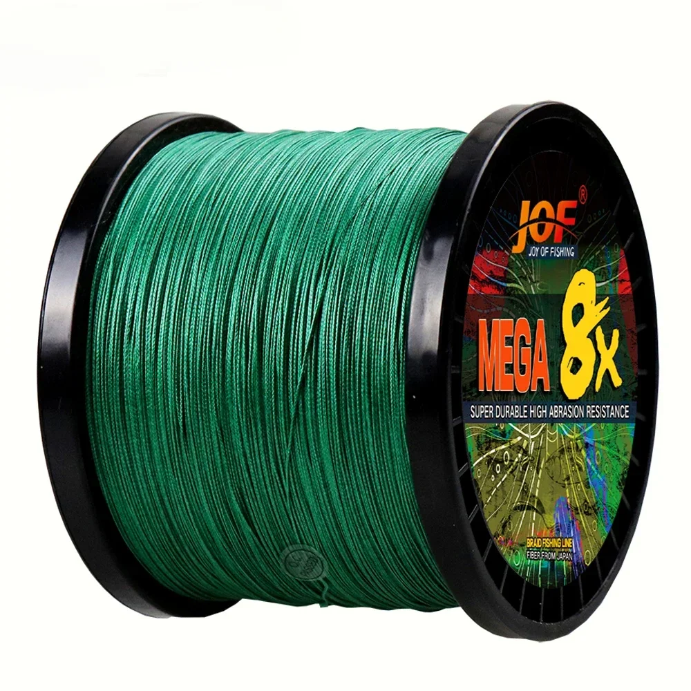 JOF X8 Strands PE Braided Fishing Line 0.14mm-0.5mm 18-78LB 300M 500M Multifilament Wire Big Fish for Ocean Rock/Beach Fshing