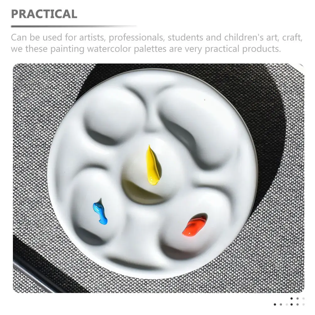 Watercolor Mixing Tray Ceramic Pigment Palette Versatile Paint Mixer for Artists Art Students Children DIY Creative Work
