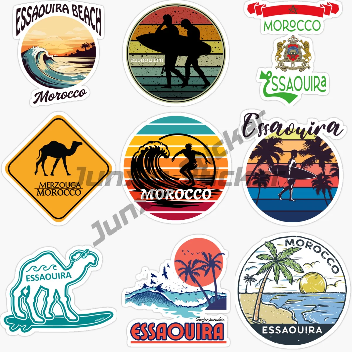 

Morocco ESSAOUIRA PVC Car Sticker Coat of Vinyl Self-adhesive Car Decals for Motorcycle Helmet Camper Accessories Decor