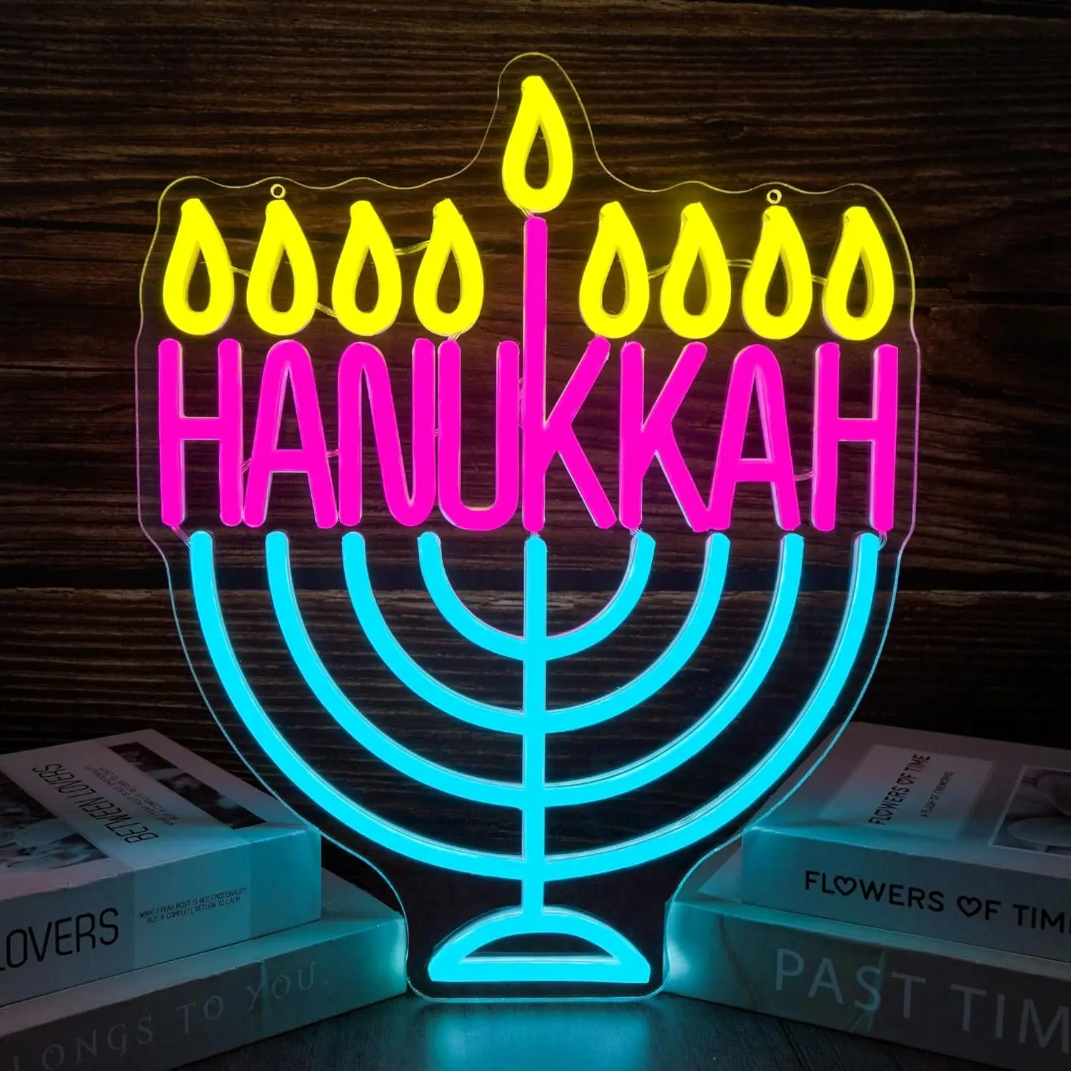 

Hanukkah Neon Sign USB Dimmable LED Light for Bar Gaming Room Home Chanukah Menorah Bedroom Decorations personnalisé Gift