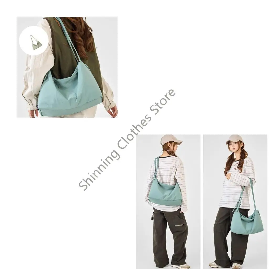 M68A Stylish Large Capacity Undrearm Handbag Soft Canvas Texture Lightweight Shoulder Bag Practical Office Essential