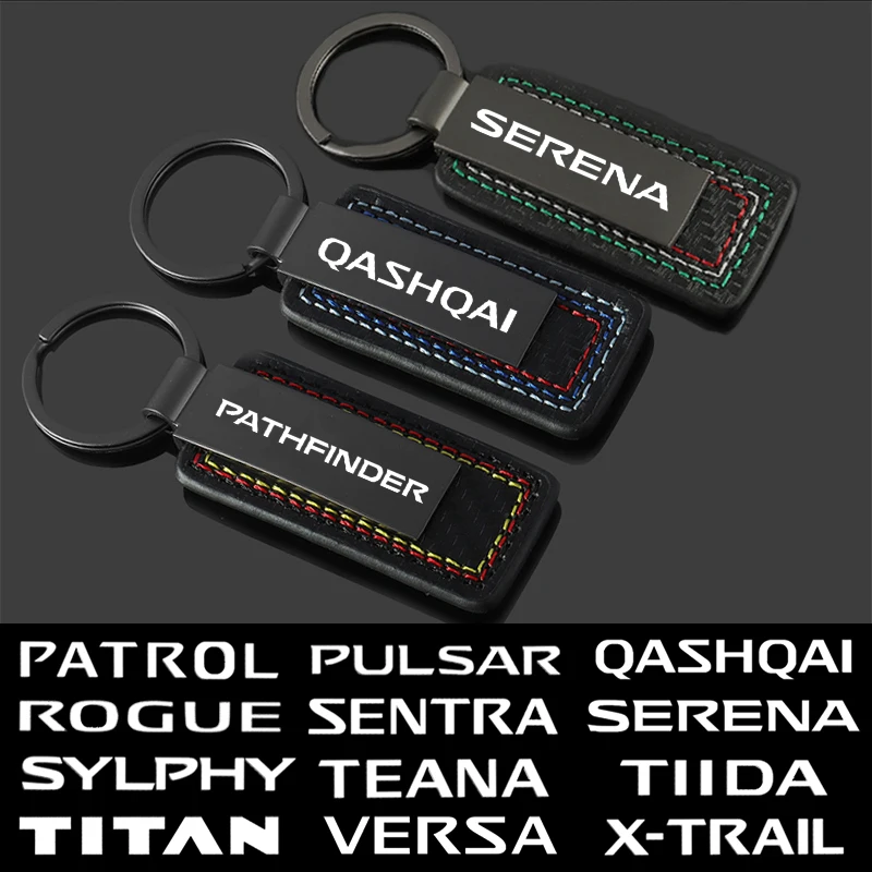 Car Keychain Keyring for Nissan Pathfinder Patrol Pulsar Qashqai Rogue Sentra Serena Sylphy Teana Titan Versa X-Trail Key Chains