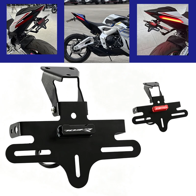 Pour ZONTES RR703 703R 703RR 703 RR 703-RR 2025-2026+ Kit de fixation de plaque d'immatriculation dissimulée et éliminateur de garde-boue arrière avec éclairage LED