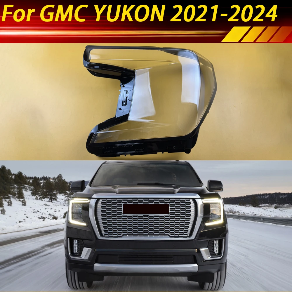 

For GMC YUKON 2021-2024 Car Headlight Cover Headlamp Housing Lamp Shell Transparent Lampshade Lampcover Mask Lens Plexiglass