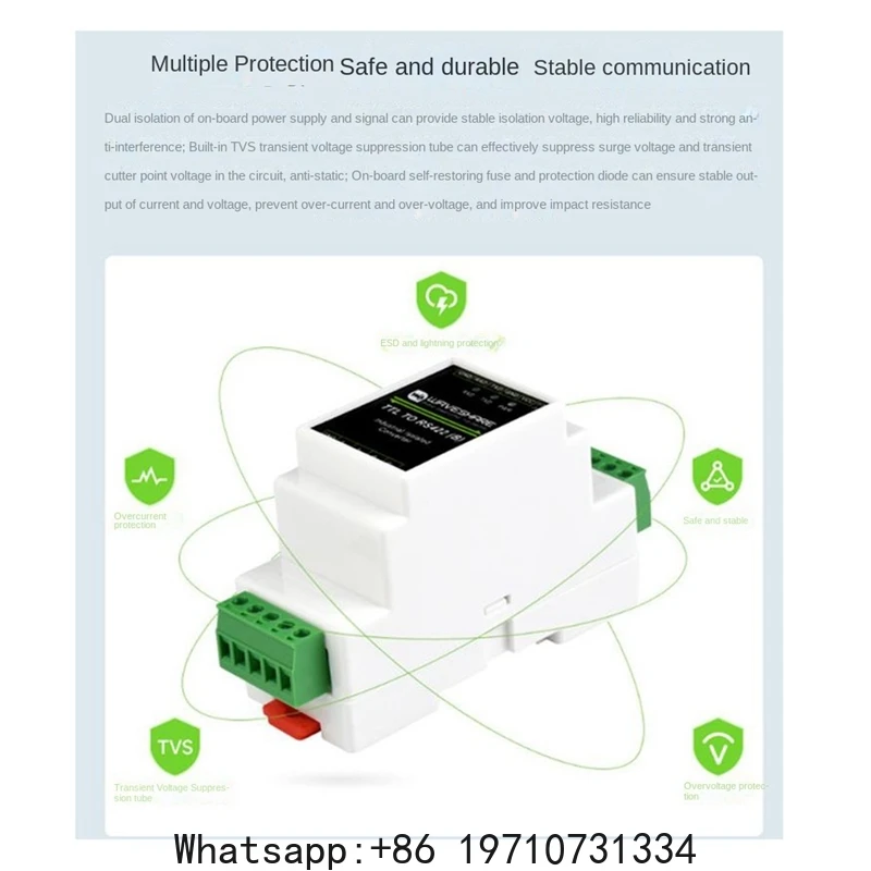Waveshare Industrial Guide TTL to RS422 Module Electrical Isolated TTL to RS422 Serial Port Converter with Isolation