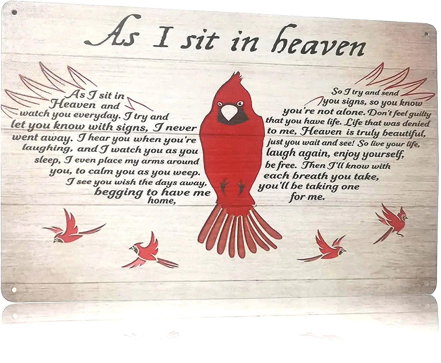 Vintage Cardinal Tin Sign cardinal that fell from the sky When I was Sitting in Heaven Sign for Home Garage Decoration