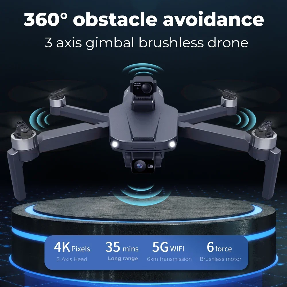 M318 Drone 4K Camera Professional Mini Dron Three-axis Brushless 360° Obstacle Avoidance Remote Control Drones GPS Drone 4KM