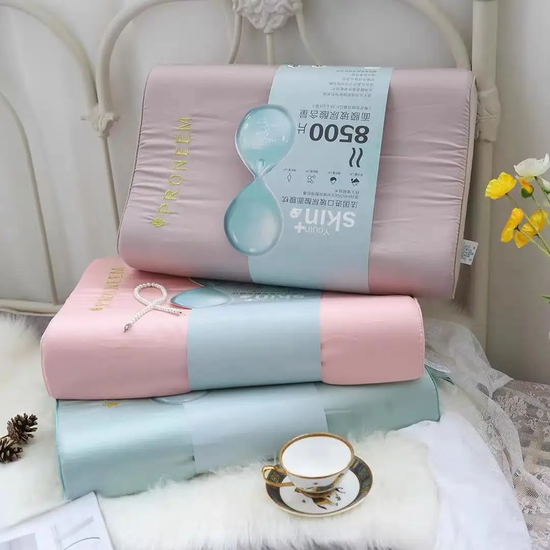 

Latex Pillow Neck Supportive Sleep Comforter Rubber Core Home Use Cervical Pillow Hard Support Type for Pregnant Women 3D Cut