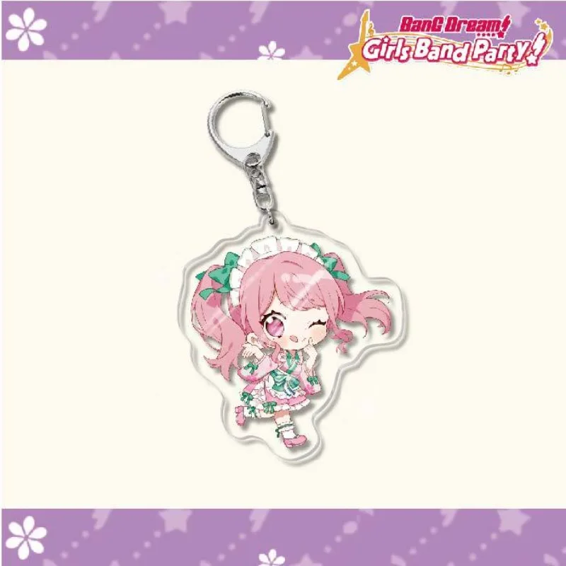 BanG Dream Anime KeyChain Toyama Kasumi Hanazono Tae Men Key Chain for Women Cartoon Figure Cosplay Acrylic Keyring Pendant Gift