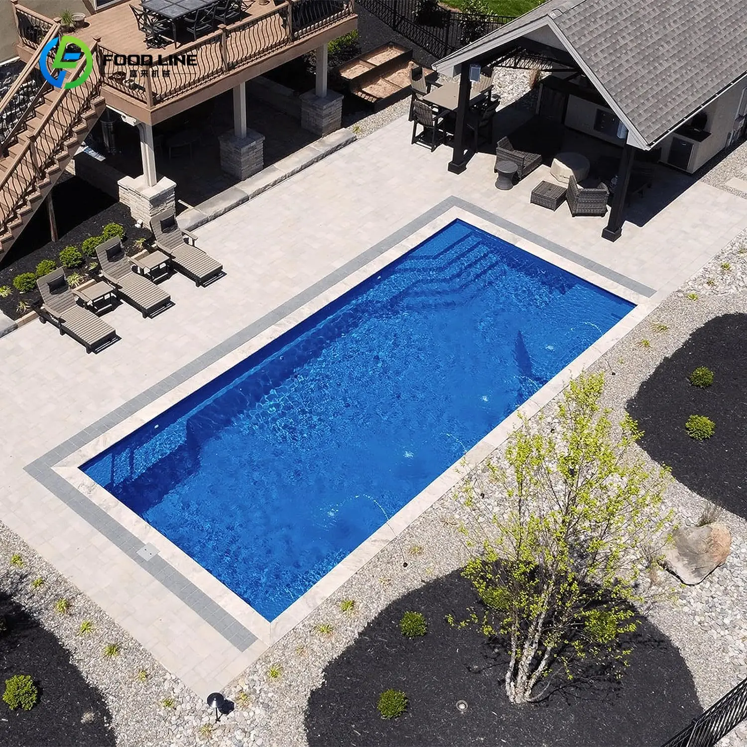 Fiberglass Inground Family Swimming Pool Kit Outdoor for Home Garden with Accessories Tools Custom