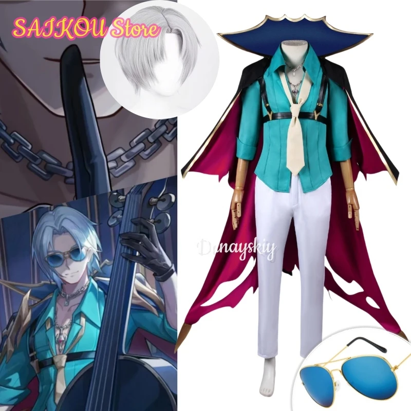 

Game Honkai Star Rail Akash Cosplay Costume Pants Shirt Cloak Tie Suits Shoes Men Halloween Party Carniavl Party Roleplay Props