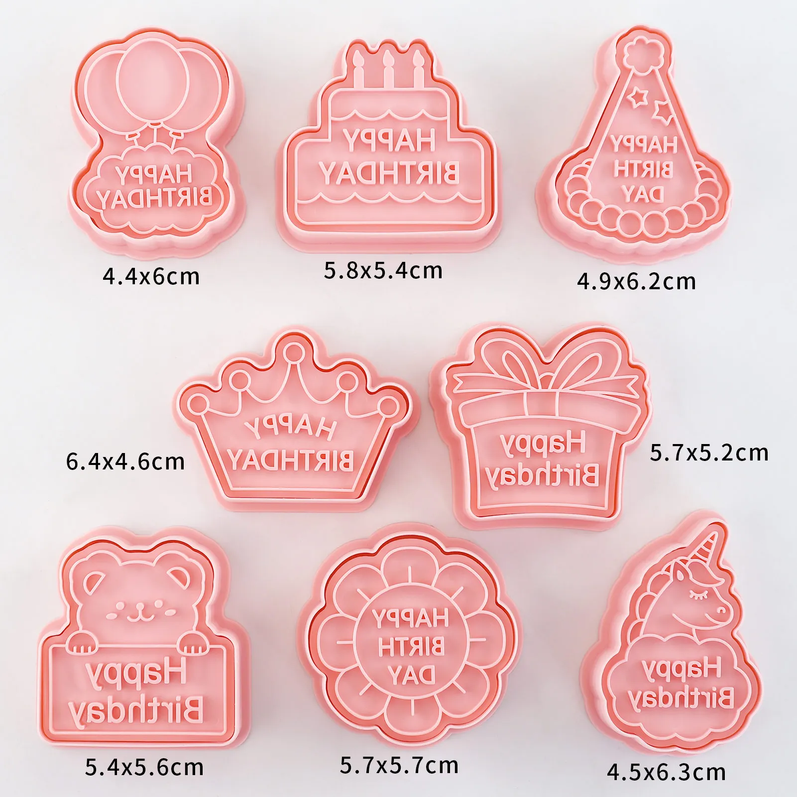 8 шт., формочка для печенья с днем рождения и штампом, форма для печенья с единорогом, сделай сам, кухонные формы для выпечки, инструменты для детского душа, детский день рождения