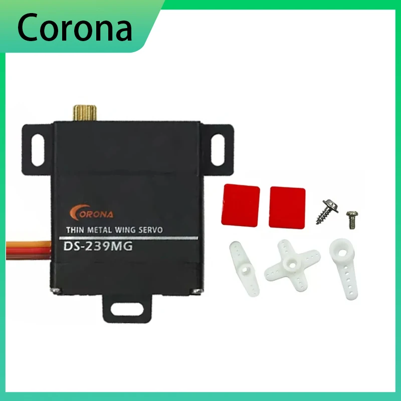 SkyCityFPV Corona DS239MG DS-239MG servomotor Digital engranaje de Metal de ala delgada 4,6 kg/0,15 segundos/22g RC planeador Robot de avión de ala fija